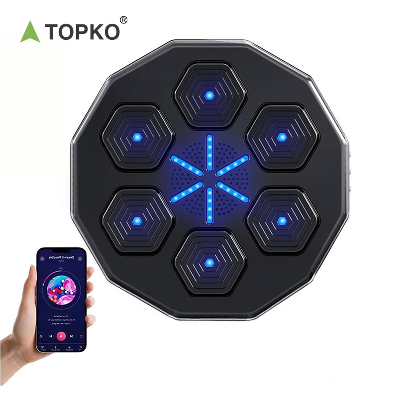 TOPKO Home Fitness Music Boxing Target for Adults Sports Stress Relief Lighted Smart Music Boxing Training Machine