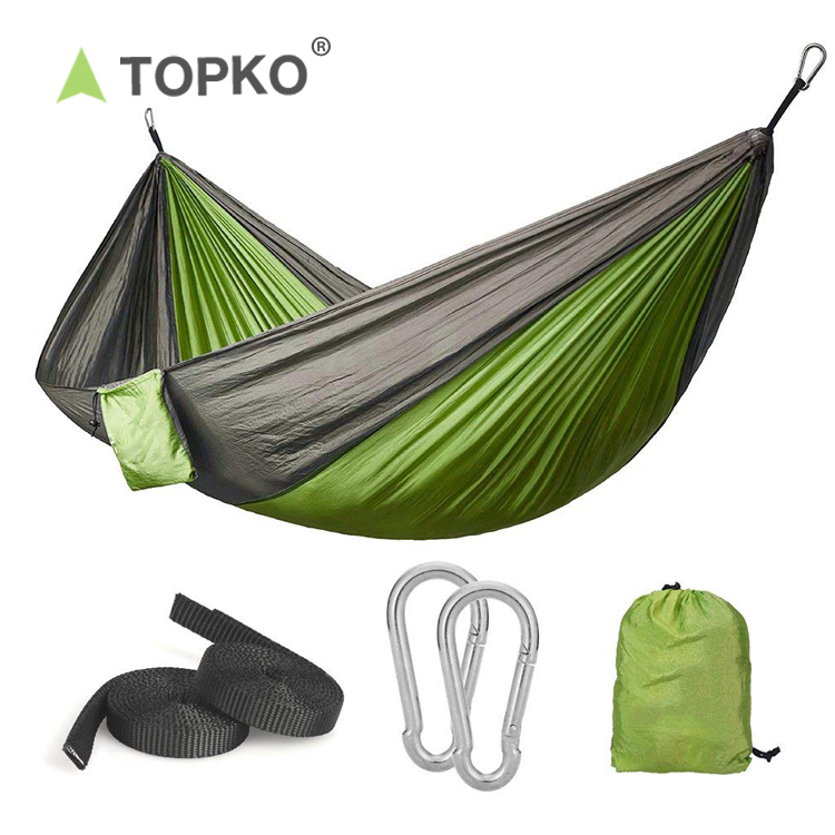 TOPKO big size Double Camping swing Hammock Lightweight and Portable with Tree Straps