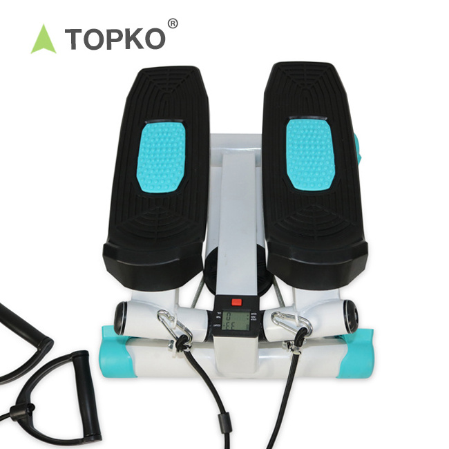 TOPKO home gym equipment fitness mini step exercise workout steppers machine with resistance bands