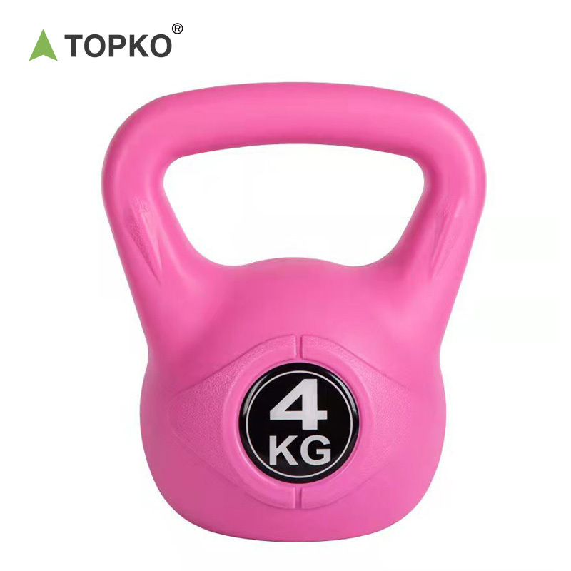 TOPKO eco friendly body building gym home use cement plastic kettlebell