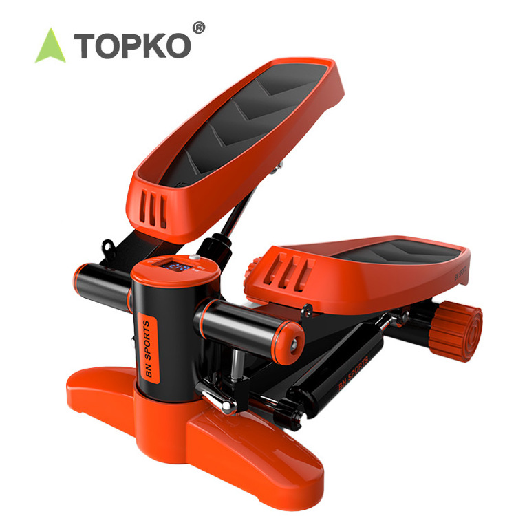 TOPKO Gym Exercise Step Aerobic Fitness Yoga Stair Elliptical Mini Twist Stepper Nordic Walking Machine With Resistance Bands