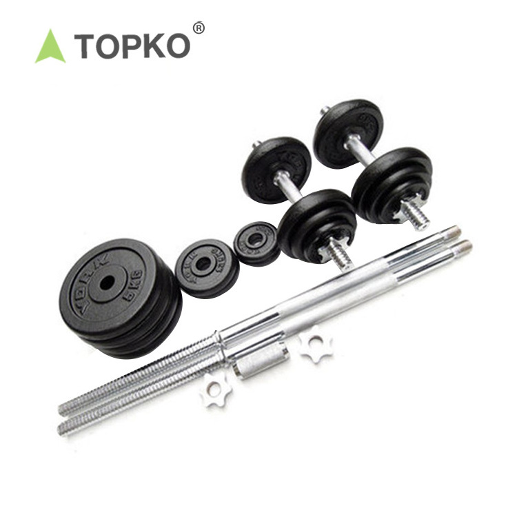 TOPKO Multi Adjustable Home Fitness Gym Equipment Training 10KG Weights Dumbbell Set