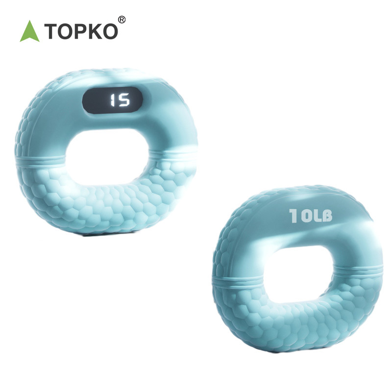 TOPKO New Design Silicone Counting Grip Strength Device Hand Grip Ring With Counter Home Fitness Workout Hand Grip Strengthener