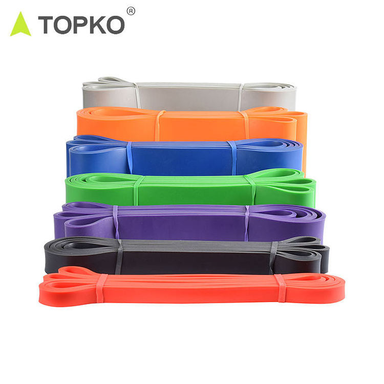 TOPKO Hot Selling Private Label Band Low Price Fitness Hip Circle 2080mm Resistance Power Bands Set