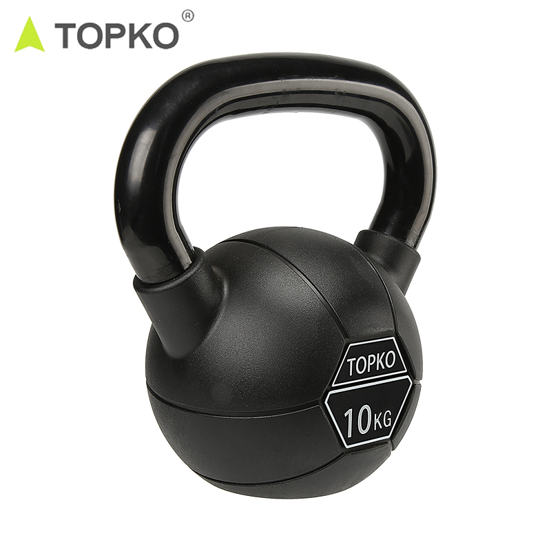 TOPKO Factory Supply Weight Lifting Rubber Coated Soft Touch 32kg Circle Chrome Original Competition Kettlebell