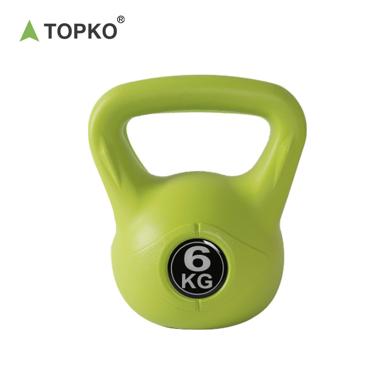 TOPKO eco friendly body building gym home use cement plastic kettlebell