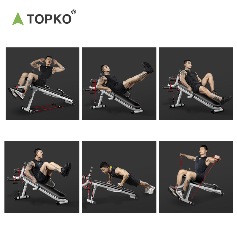 TOPKO Sit Up Bench Muscle Exercise Gym Equipment Ab Chair Fitness Training Bench Bodybuilding Exercise Bench