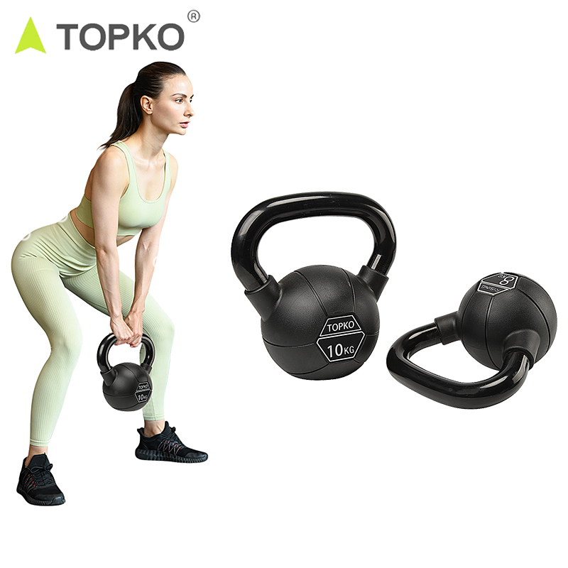 TOPKO Factory Supply Weight Lifting Rubber Coated Soft Touch 32kg Circle Chrome Original Competition Kettlebell