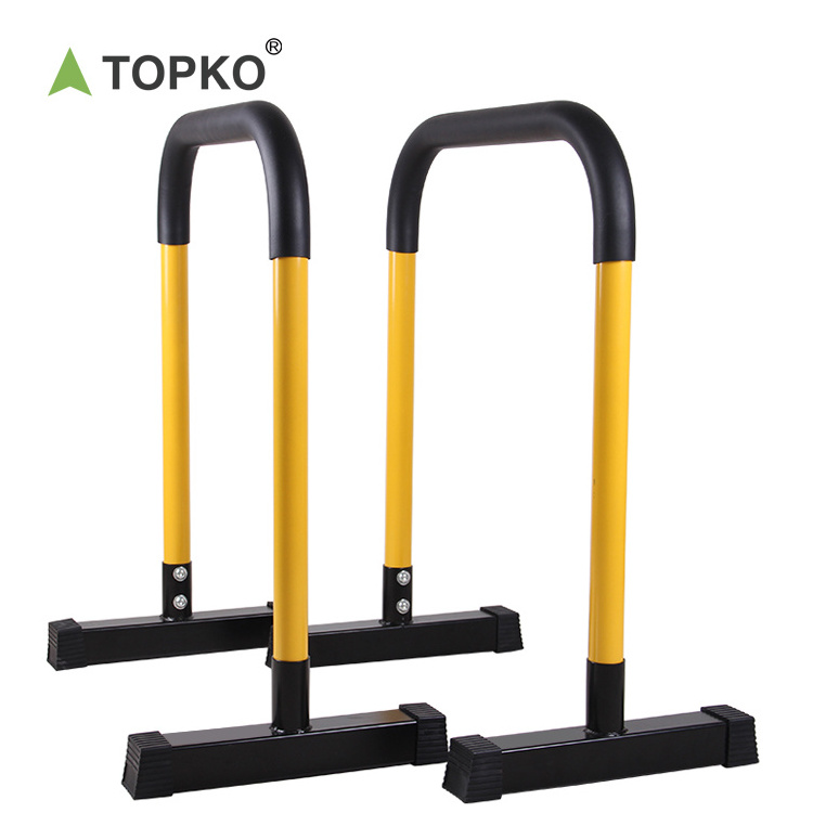 TOPKO Gym Adjustable Horizontal Parallettes Equalizer Dip Bars Rehabilitation Home Gymnastics Push Up Parallel Bars Stand