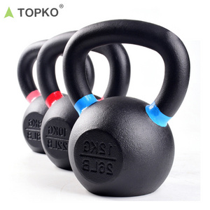 TOPKO Stock training fitness gym strength competition kettlebells cast iron  kettlebells with grip