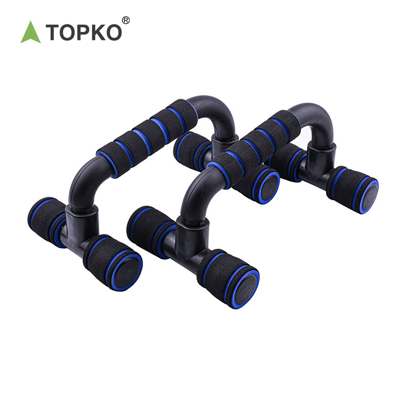 TOPKO Stocked New Design H-shaped Push Up Stand for chesting training foam handle for floor woman man strength training