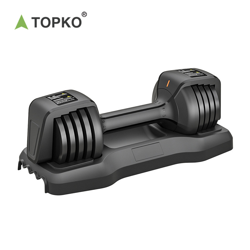 TOPKO buy cheap pesas gym equipment quick adjustable dumbbell set China 30kg cast iron training strength dumbbell for sale