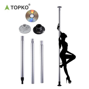 TOPKO sport fitness private label portable stripper outfits pole dance dancing tube pole with stage accessories