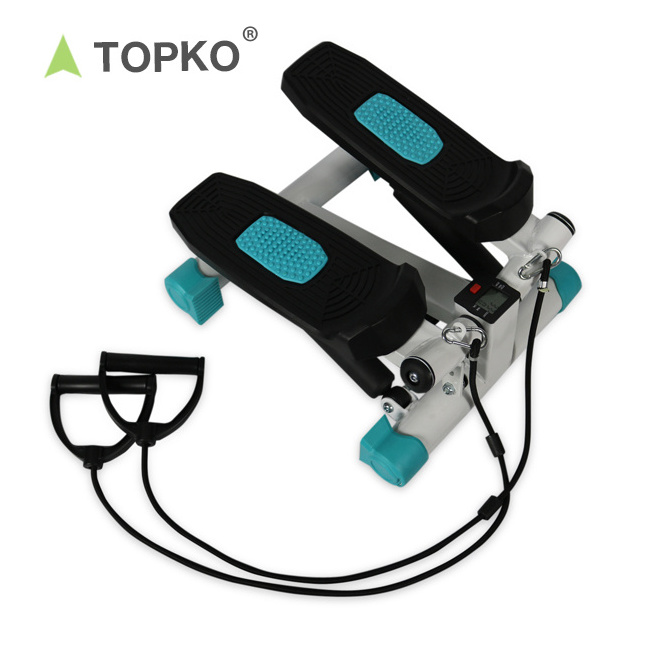 TOPKO home gym equipment fitness mini step exercise workout steppers machine with resistance bands