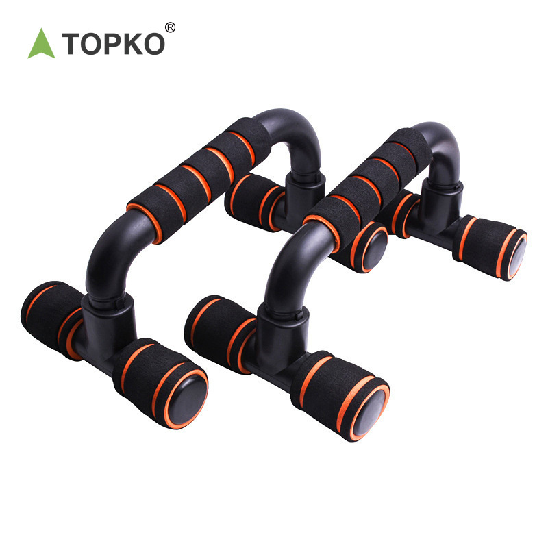 TOPKO Stocked New Design H-shaped Push Up Stand for chesting training foam handle for floor woman man strength training