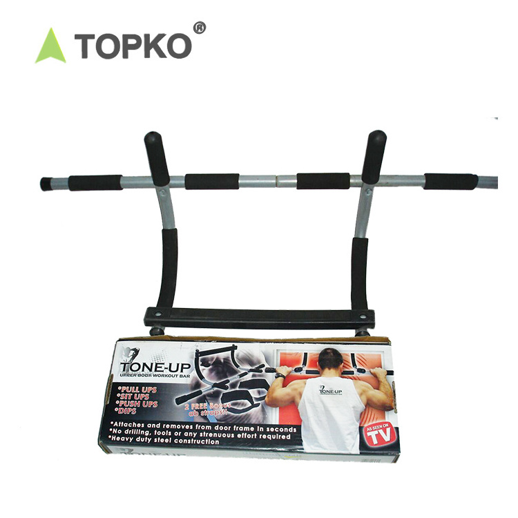 TOPKO gym fitness equipment doorway power bar wall mount pull up bar chin up bar