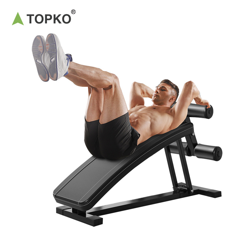 TOPKO Portable Sit Up Bench Bodybuilding Home Gym Multi Function Bench Fitness Equipment Exercise Supine Bench