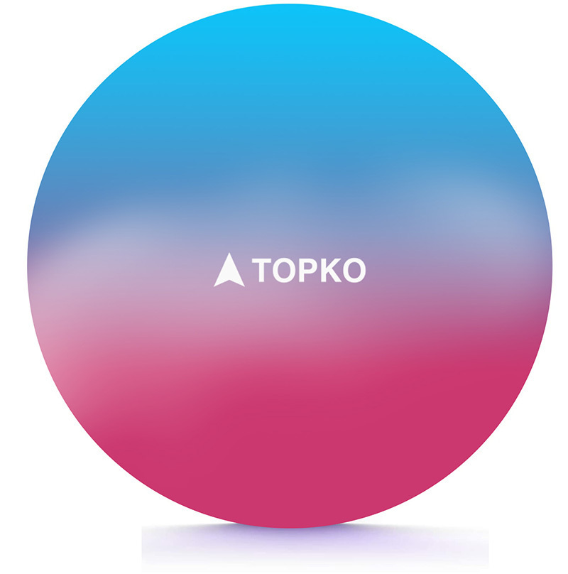 TOPKO anti-burst balance rainbow gradient print exercise balls fitness hand pump 65cm 75cm gym pvc inflatable yoga balls