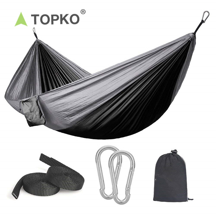 TOPKO big size Double Camping swing Hammock Lightweight and Portable with Tree Straps