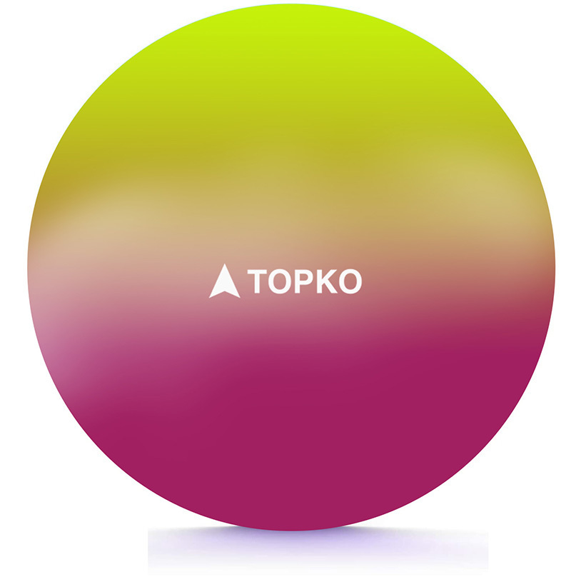 TOPKO anti-burst balance rainbow gradient print exercise balls fitness hand pump 65cm 75cm gym pvc inflatable yoga balls