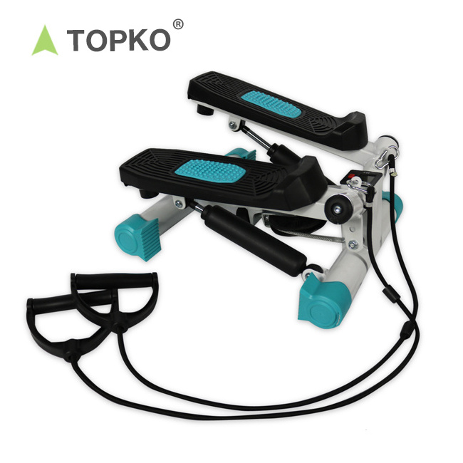 TOPKO home gym equipment fitness mini step exercise workout steppers machine with resistance bands