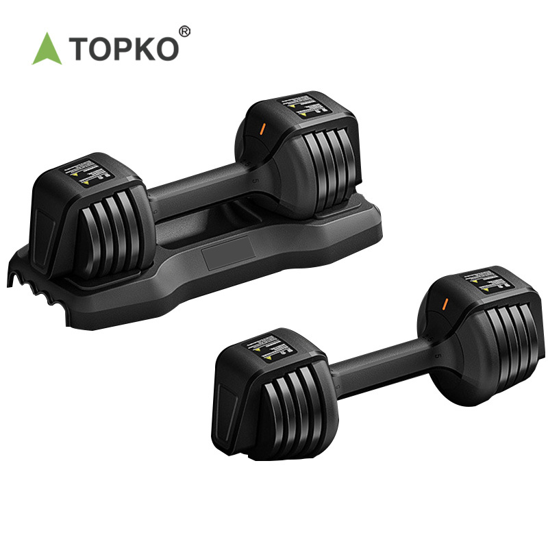 TOPKO buy cheap pesas gym equipment quick adjustable dumbbell set China 30kg cast iron training strength dumbbell for sale