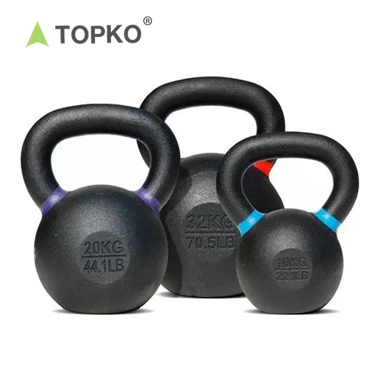 TOPKO Stock training fitness gym strength competition kettlebells cast iron  kettlebells with grip