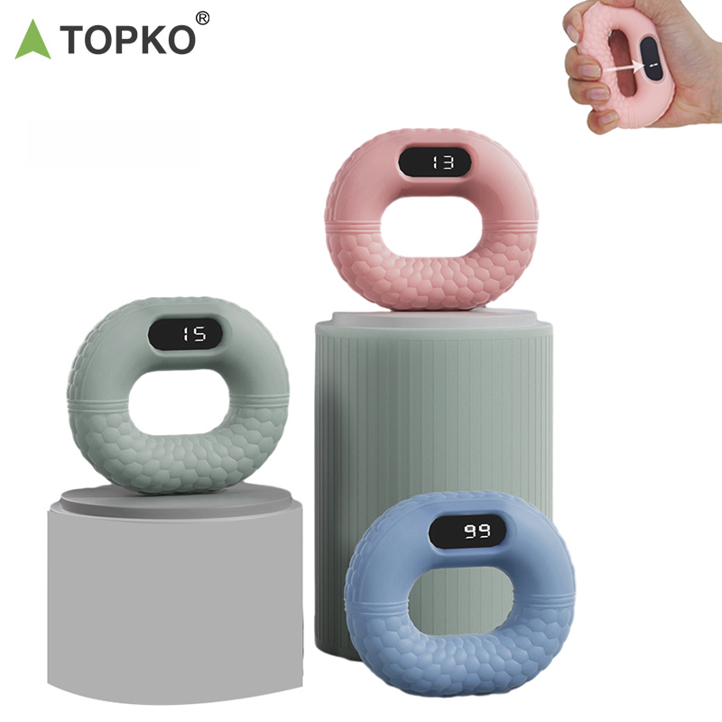 TOPKO New Design Silicone Counting Grip Strength Device Hand Grip Ring With Counter Home Fitness Workout Hand Grip Strengthener