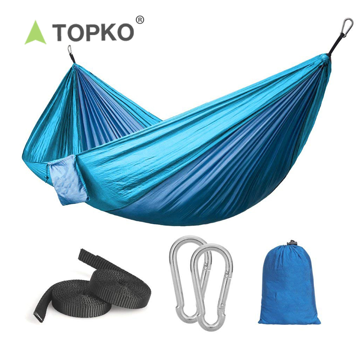 TOPKO big size Double Camping swing Hammock Lightweight and Portable with Tree Straps