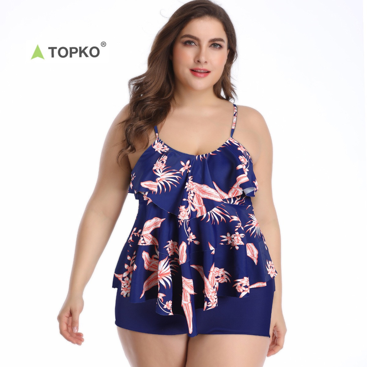 TOPKO High Quality Wholesale Women 2021 One Piece love&roses Bikini Swimwear plus size bathing suits