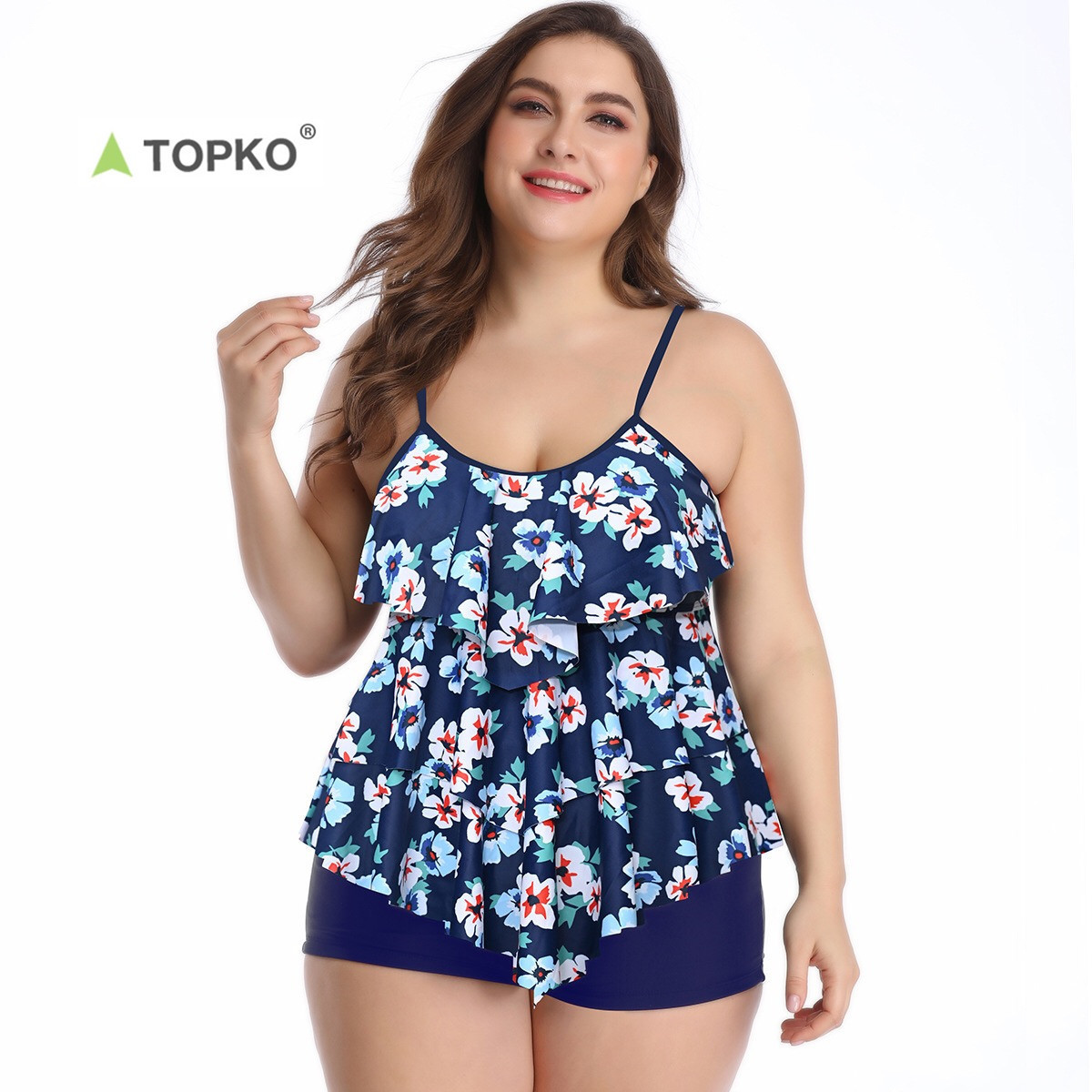 TOPKO High Quality Wholesale Women 2021 One Piece love&roses Bikini Swimwear plus size bathing suits