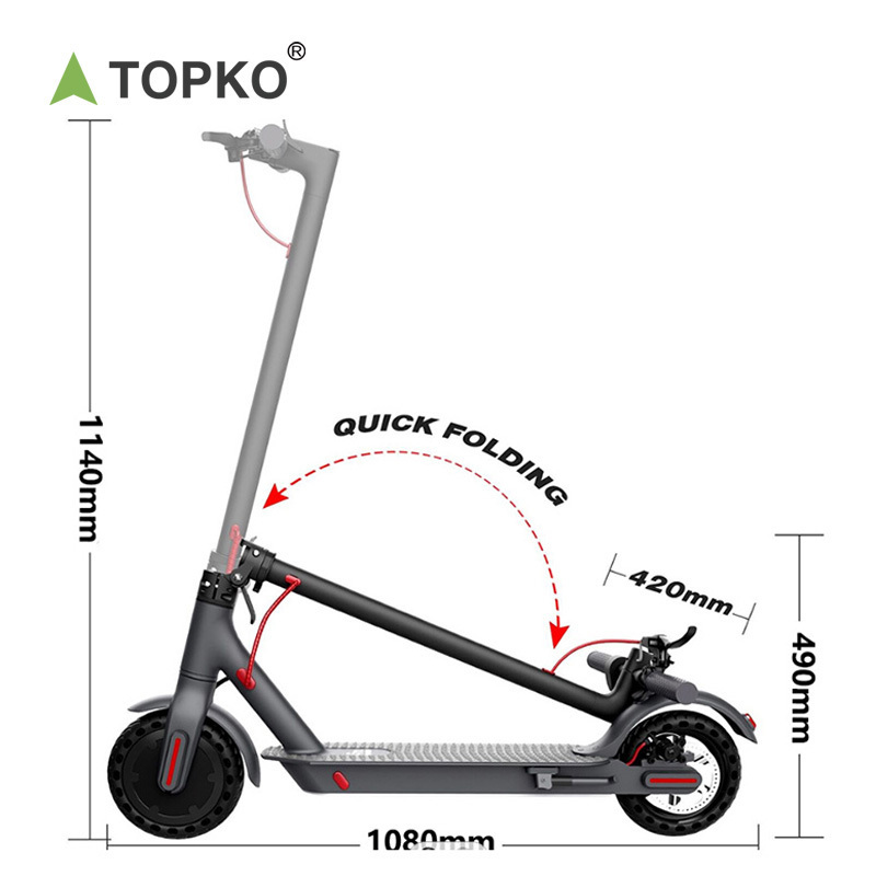 TOPKO 350w off road foldable two wheels powerful adult electric mobility kick scooters two wheel scooter electric for sale