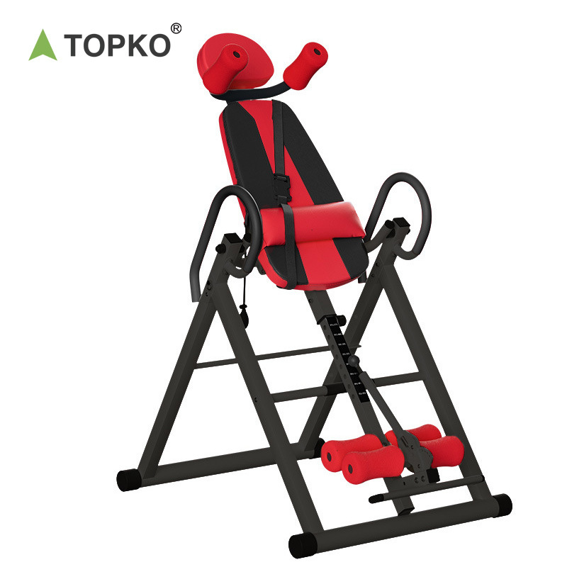 TOPKO Fitness Gym Inversion Therapy Table Foldable Up Down Board Machine Tools Handstand Back Pain Inversion Table