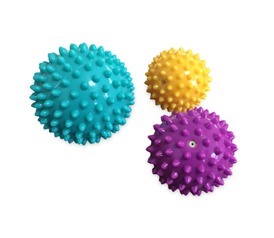 TOPKO Wholesale PVC Hand /Foot Inflatable Fitness Spiky Ball Yoga Massage Roller Hand Grip Durable Peanut Massage Ball