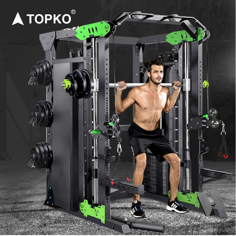 TOPKO High Quality Steel Smith Machine Fitness Bodybuilding Equipment Multifunctional Power Rack Smith Machine