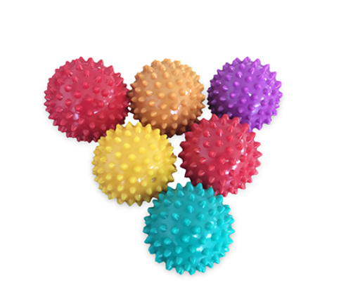 TOPKO Wholesale PVC Hand /Foot Inflatable Fitness Spiky Ball Yoga Massage Roller Hand Grip Durable Peanut Massage Ball