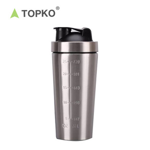 25oz stainless steel sports bottles protein powder shaking metal shaker bottle