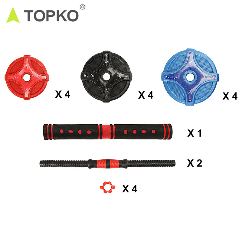 TOPKO High Quality Adjustable Kettlebell and Dumbbell Barbell Set Gym Fitness Environmental Free Weights