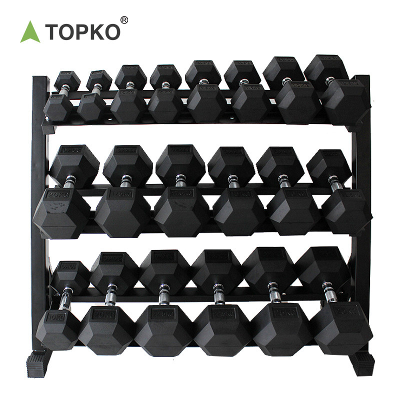 TOPKO High Quality Three-Layer Dumbbell Rack Fitness Equipment Commercial Dumbbell Set With Rack Dumbbell Storage Rack