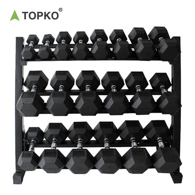 TOPKO High Quality Three-Layer Dumbbell Rack Fitness Equipment Commercial Dumbbell Set With Rack Dumbbell Storage Rack