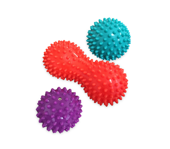 TOPKO Wholesale PVC Hand /Foot Inflatable Fitness Spiky Ball Yoga Massage Roller Hand Grip Durable Peanut Massage Ball