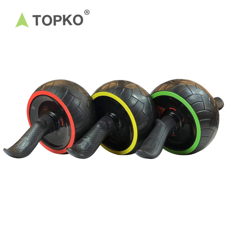 TOPKO Ab Wheel Roller For Abdominal And Stomach Exercises Wheel For Home Office Fitness Gym With Non-Slip Handles