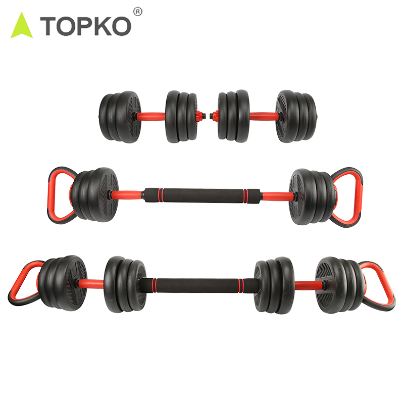 TOPKO 10kg Dumbbell Kettlebell Barbell Set Fitness Equipment Gym Weights Set For Body Building Adjustable Dumbbell Set