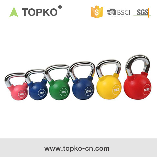 TOPKO Hot Selling More Color 4KG 8KG Kettbell Home Use Gym e-coated kettlebell