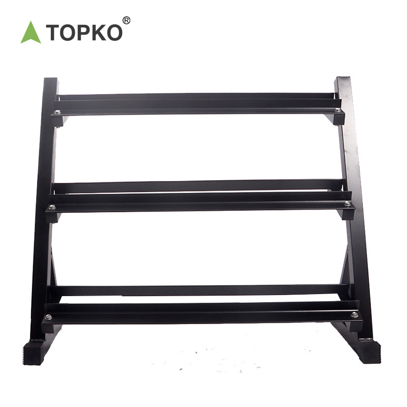 TOPKO High Quality Three-Layer Dumbbell Rack Fitness Equipment Commercial Dumbbell Set With Rack Dumbbell Storage Rack