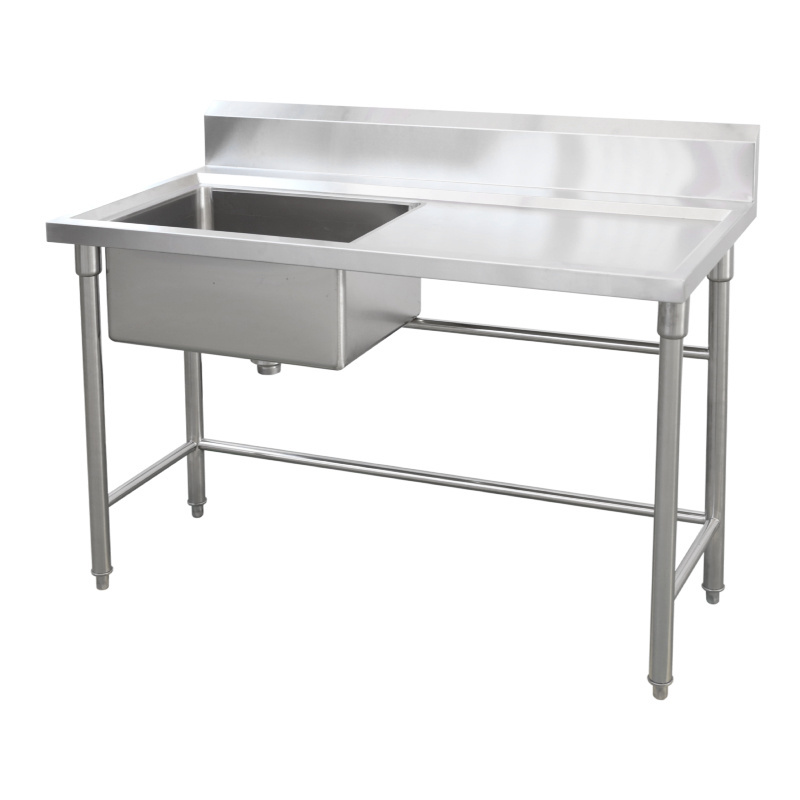 Commercial Kitchen Hand Sink Basin stainless Steel sink Free Standing Washing Sink With Splash Guard