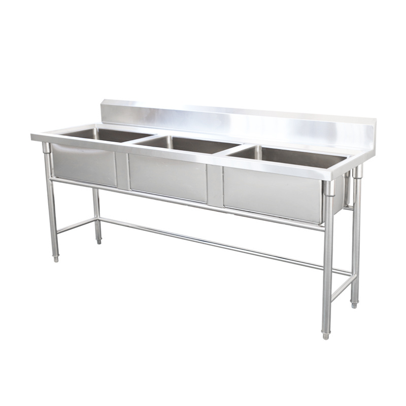 High Quality Stainless Steel Washing Sink 3 Compartment commercial hand wash sink