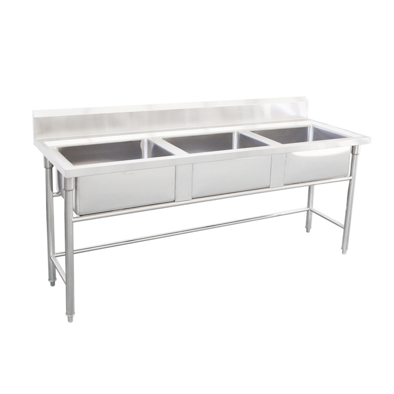 High Quality Stainless Steel Washing Sink 3 Compartment commercial hand wash sink