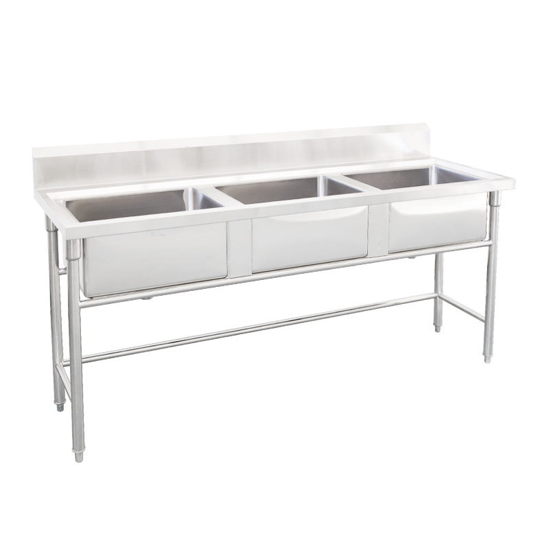 High Quality Stainless Steel Washing Sink 3 Compartment commercial hand wash sink