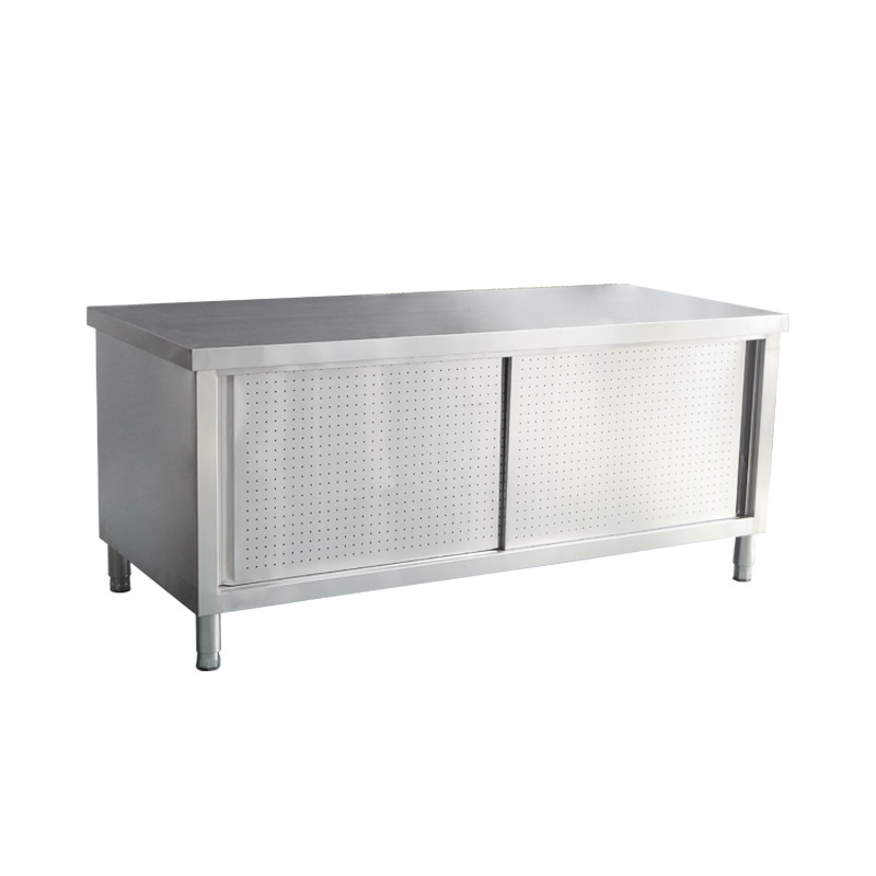 Hot Selling Hotel Restaurant Commercial Customizable Stainless Steel Sliding Door Work Table